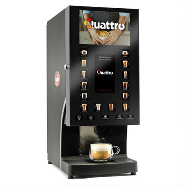Matrix Quattro Media Instant coffee machine Front Right view with coffee