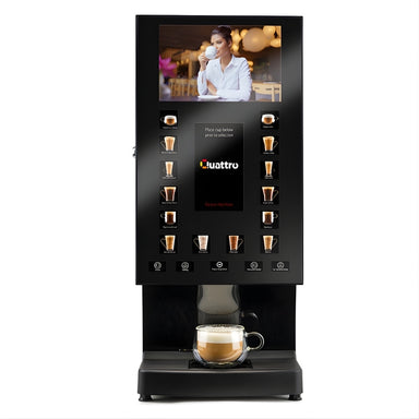 Matrix Quattro Media Instant coffee machine Front view with coffee