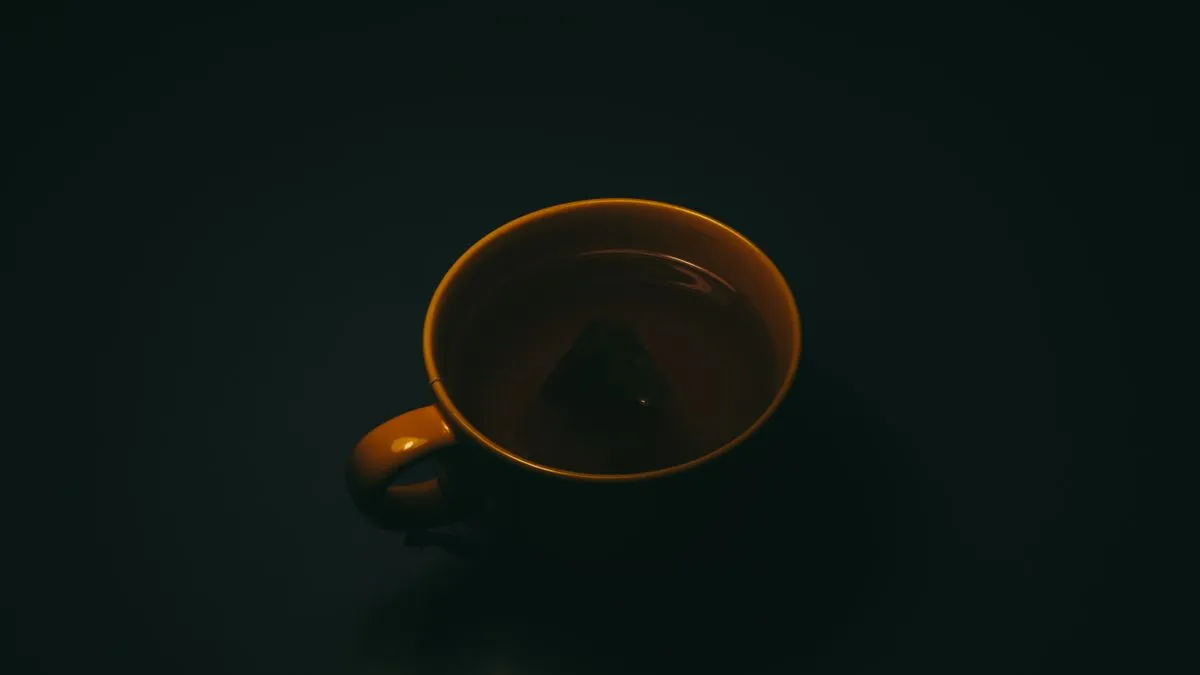 A freshly poured cup of tea