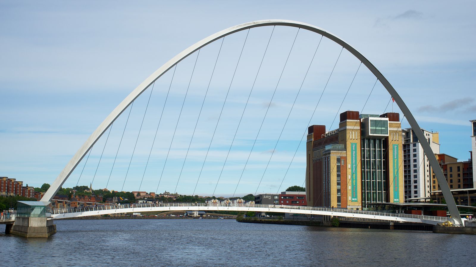 The Gateshead Millennium Bridge over the River Tyne